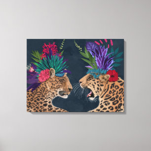 Hot House Leopards A Couple Canvas Print