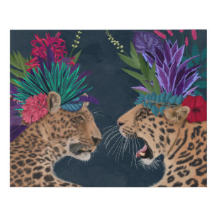 Hot House Leopards A Couple Faux Canvas Print