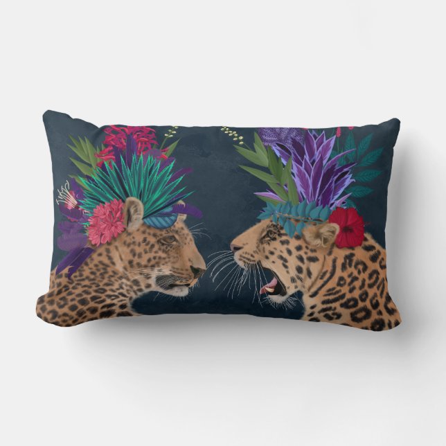 Hot House Leopards | A Couple Lumbar Pillow (Front)