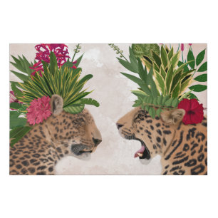 Hot House Leopards A Pair Faux Canvas Print