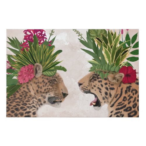 Hot House Leopards  A Pair Faux Canvas Print