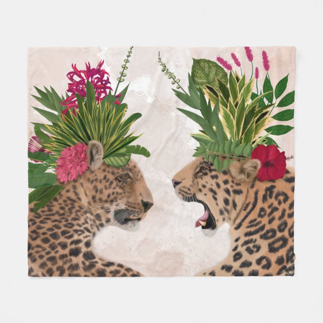 Hot House Leopards | A Pair Fleece Blanket (Front (Horizontal))