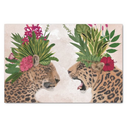 Hot House Leopards  A Pair Tissue Paper