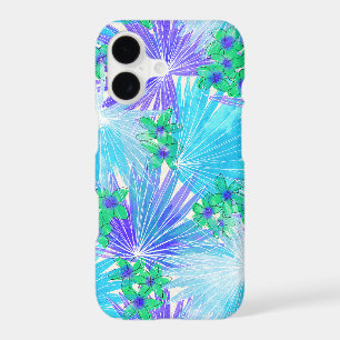Hot House Plumeria Hawaiian Tropical - Turquoise iPhone 17 Case