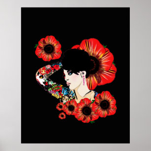 Rockabilly Girl with Red Bandana • Art Print – Miss Fluff's Boutique