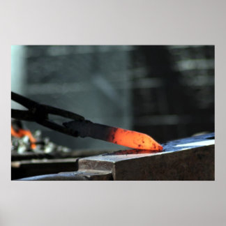 Hot Iron On The Anvil Poster