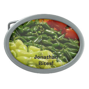 Hot Jalapeno Peppers, Name, Oval Belt Buckle