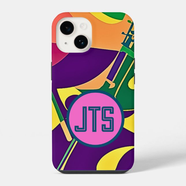 Hot Jazz w/Customized Monogram iPhone Case (Back)
