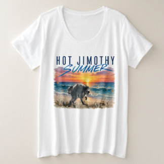 Hot Jimothy Summer Funny Raccoon Beach Vintage Plus Size T-Shirt