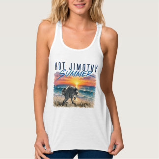 Hot Jimothy Summer Funny Raccoon Beach Vintage Tank Top