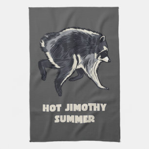 Hot Jimothy Summer Funny Raccoon Meme Animal Kitchen Towel