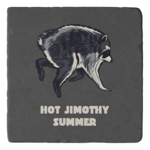 Hot Jimothy Summer Funny Raccoon Meme Animal Trivet