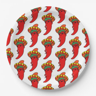 Hot Kawaii Pepper Diva Paper Plates