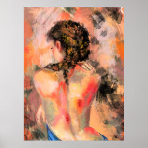 Hot Lady - Abstract Woman Body Original Painting Poster
