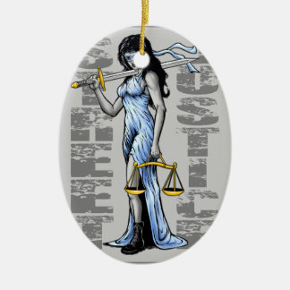Hot Lady Justice by Street Justice Ceramic Ornament