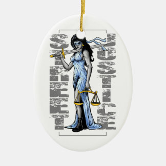Hot Lady Justice by Street Justice Ceramic Ornament