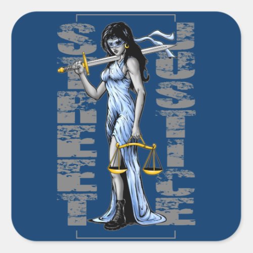 Hot Lady Justice by Street Justice Square Sticker