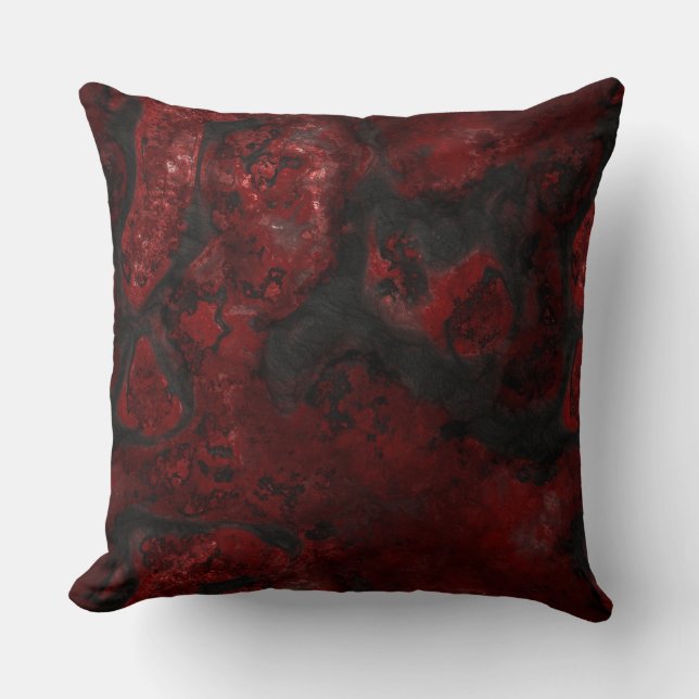 Hot Lava and Ash Stone Abstract Throw Pillow (Front)