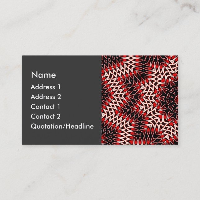 Hot Leaf Kaleidoscope Business Card (Front)