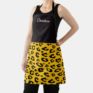 Hot leopard skirt print kitchen apron for women