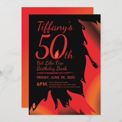 Hot Like Fire Milestone Invitation