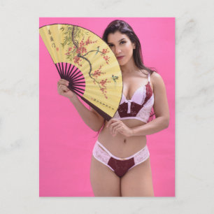 Hot lingerie model postcard