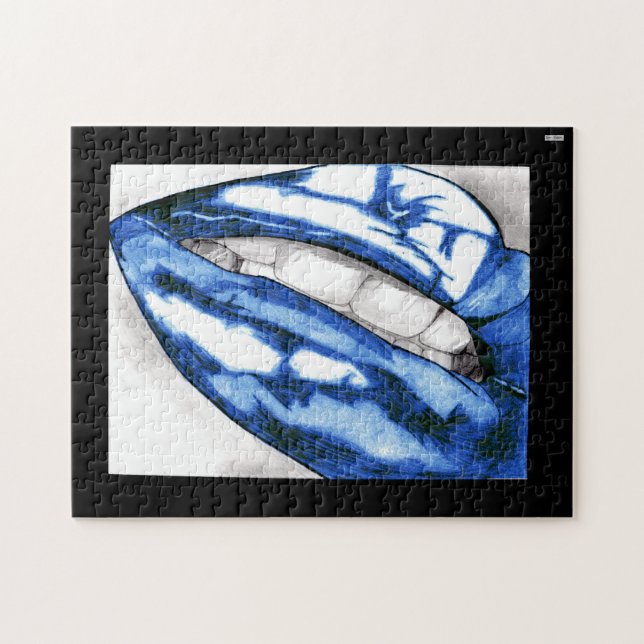 Hot Lips (Blue) Jigsaw Puzzle (Horizontal)