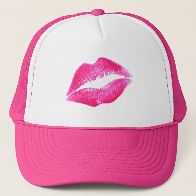 HOT LIPS by SHARON SHARPE Trucker Hat (Front)