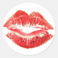 Hot Lips Classic Round Sticker