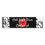 "Hot Lips Diva Onboard" Bumper Sticker