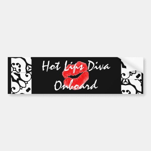 Hot Lips Diva Onboard Bumper Sticker