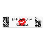 "Hot Lips Diva Onboard I" Bumper Sticker