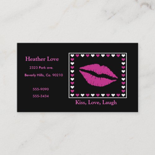 Hot Lips  Hearts Business Card
