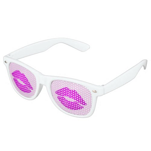 Hot Lips Pink Kiss Lipstick Print Retro Sunglasses