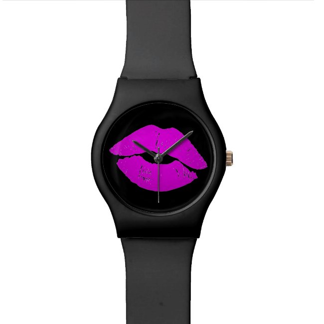 Hot Lips Pink Kiss Lipstick Print