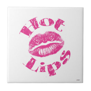 Hot Lips! Pink Lips Ceramic Tile