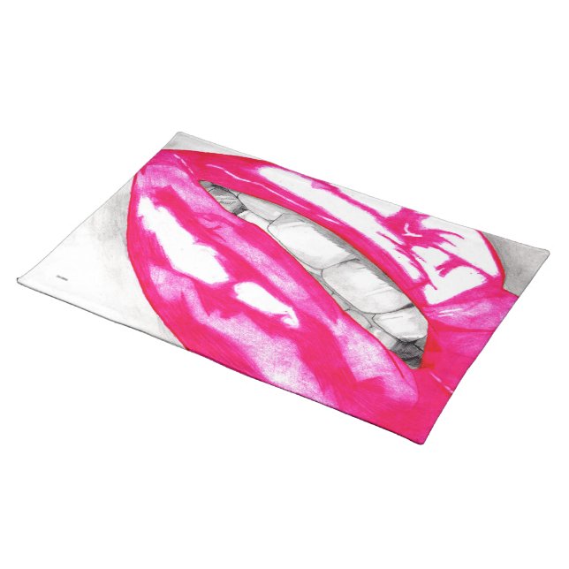 Hot Lips (Pink) Placemat (On Table)