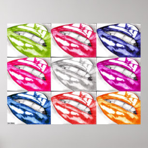 Hot Lips Pop Art  Poster (Improved!)