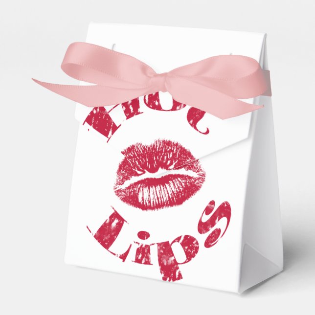 Hot Lips, Red Lips Favor Boxes (Front Side)