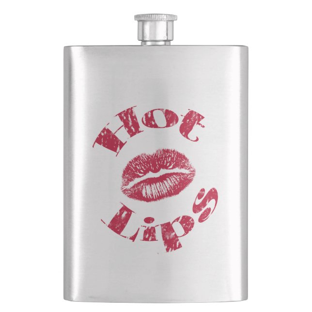 Hot Lips, Red Lips Hip Flask (Front)