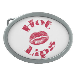 Hot Lips, Red Lips Oval Belt Buckle