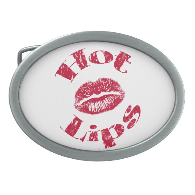 Hot Lips, Red Lips Oval Belt Buckle (Front)