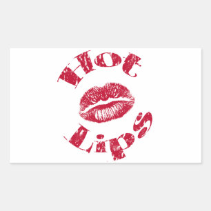 Hot Lips, Red Lips Rectangular Sticker