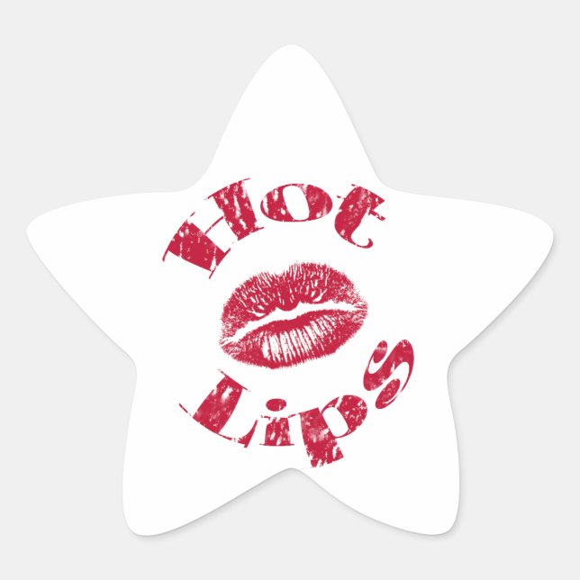 Hot Lips, Red Lips Star Sticker (Front)