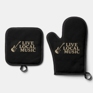 Hot! Live Local Music mitt for handling the hot Oven Mitt & Pot Holder Set