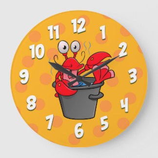 Hot lobster cartoon clock