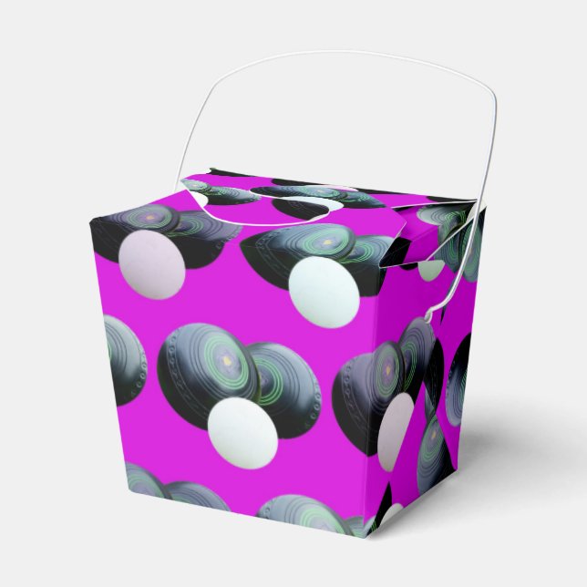 Hot Magenta Lawn Bowls Pattern, Favor Boxes (Front Side)