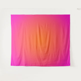 Hot Magenta Pink and Bright Orange Aura Ombre Tapestry