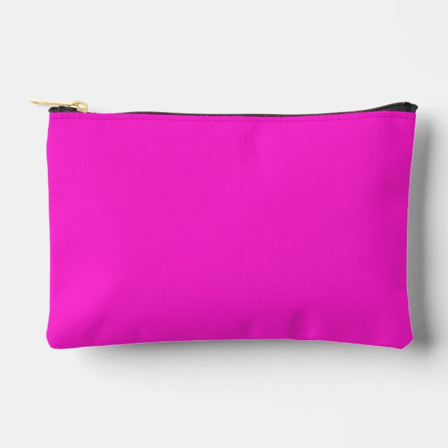 Hot Magenta Solid Color Accessory Pouch (Front)