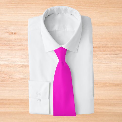 Hot Magenta Solid Color Neck Tie